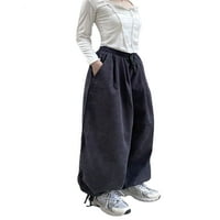 ; / Ženske retro baršunaste hlače široke Harem hlače jednobojne rastezljive hlače visokog struka hlače širokih