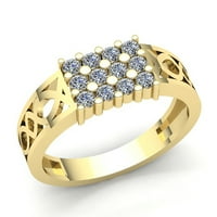 Muški prsten za godišnjicu zaruka okruglog dijamantnog reza od 2 inča u čvrstom ružičastom, bijelom ili žutom