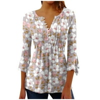 Ženski kardigan s raširenim rukavima s cvjetnim printom, lagan, otvorena prednja strana, gumb dolje, ležerna bluza,