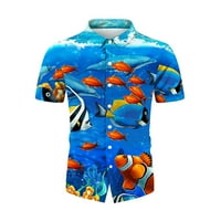 Muške majice Havajske majice za plažu Ljeta Boho košulja Vanjska odjeća Tamnoplava L, XL, XXL, XXXL
