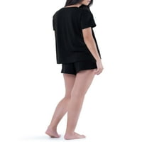 Plow of the tkalački set ženskih i prozračnih pidžama kratkih hlača, 2-komad, veličina S-4x