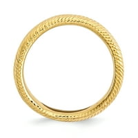 Prsten s valovitom površinom od poliranog zlata od 925 sterling srebra