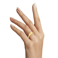 14K Pravi čvrsto žuto zlato početni prsten za slaganje potpisa, personaliziran u svakom slovu abecede, midi prsten