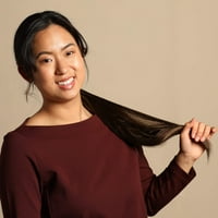 Madison ženske pletenice s kravatama za produženje kose u dugom repu-Brie-tamno smeđa