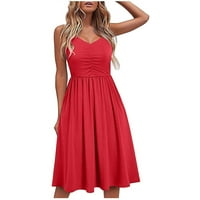 Odjeća za žene u jesenskoj prodaji ženska modna ljetna haljina bez rukava s naramenicama u obliku kroja u obliku