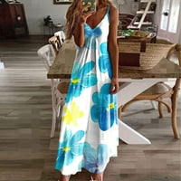 Modne ženske ljetne Ležerne boho sundresses Bez rukava s izrezom u obliku slova u, opuštene haljine Za plažu s