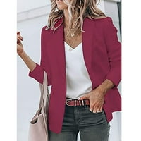 Stilska jakna za žene casual rever Otvorena prednja strana dugih rukava Radni kaput od jakne za jaknu