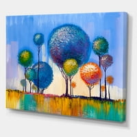 DesignArt 'Šarena pejzažna stabla impresionista I' Moderno platno zidne umjetničke print