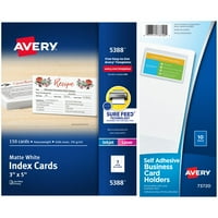 Avery Uneled Inde kartice za laserske tintne pisače, 150 BO par s Avery-ovim samoljepljivim vlasnicima posjetnica,