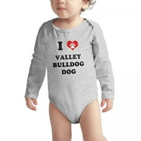 Heart Valley Bulldog Dog Baby Long romper