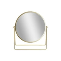 Kristalna umjetnička galerija 10 12 Mala okrugla zlatna okretna metalna tablica Vanity Mirror Set od 1