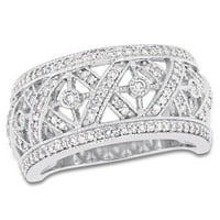 Carat T.W. Dijamantni 10kt bijelo zlato Otvoreni filigreski prsten