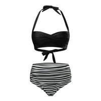 Ženski Vintage kupaći kostim, retro tiskani bikini set s visokim strukom