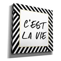 Epsko grafiti C' Est La Vie od Lettered & Lined, Giclee Canvas Art, 12x16