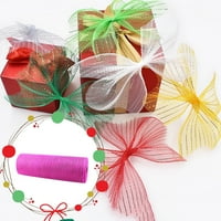 Božićni ukrasi Cvjetno pakiranje mrežasta tkanina traka za božićno drvce sa zlatnom žicom