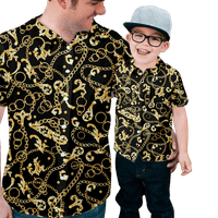 Luksuzne disko majice s printom za muškarce i dječake, ležerna košulja na kopčanje kratkih rukava, veličina-8