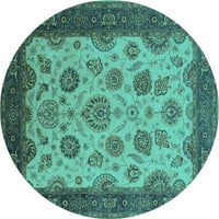 ; Unutarnji okrugli orijentalni tirkizno plavi tradicionalni tepisi, 3' Okrugli