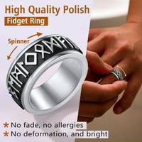 + Vikinški prstenovi za predenje runa za muškarce od nehrđajućeg čelika za ublažavanje stresa veličina prstena