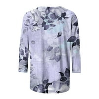 Aurouralne košulje za žene Clearment modni modni tiskani rukavi s majicama bluza okrugli vrat casual vrhovi