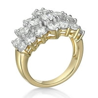 Jay Heart dizajnira sterling srebro s 14k žutim zlatom, simuliranim bijelim dijamantnim koktel prstenom