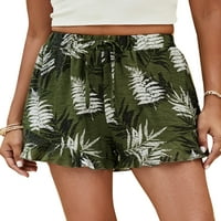 2/ ženske bermudske kratke hlače, mini hlače s cvjetnim printom, ženske ljetne kratke hlače na plaži na Havajima,