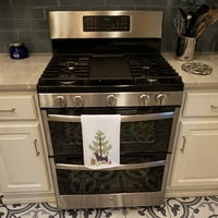 Aljaški malamut božićno drvce bijeli kuhinjski ručnik Set