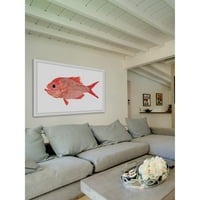Marmont Hill Crvena prugasta riba Michael Pantalos uokvirena slikarski tisak