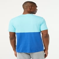 Besplatna montaža muške majice u boji s džepom u prsima