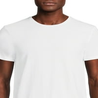 Par muških Super mekanih bijelih majica s okruglim vratom, 2 pakiranja, veličine od 3 inča