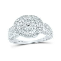 10KT bijelo zlato žensko okrugli dijamantni ovalni prsten 1- cttw
