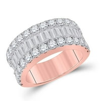 14K ružičasti zlatni baguette dijamantski obljetnički prsten cttw