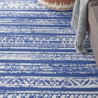 Boemski eklektični tamnoplavi tepih od slonovače 8' Ohm