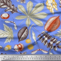 Soimoi pamučne bobice od kambrične tkanine, hrastov kesten lišće dekor tkanina tiskano dvorište široko