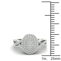 1 4CT TDW Diamond S sterling srebrni prsten klastera