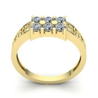 Muški klasični vjenčani prsten za godišnjicu s prirodnim dijamantom okruglog reza od 1 inča u čvrstom ružičastom,