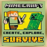 Minecraft-stvorite, istražite, preživite zidni poster, 14.725 22.375
