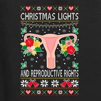 Wild Bobby, božićna lampica i reproduktivna prava Ružni božićni džemper Men Graphic Tee, Crni, X-veliki