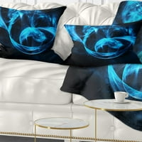 DesignArt Fraktal 3D kružili plavi valovi - suvremeni jastuk za bacanje - 12x20