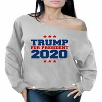 Nespretni stilovi Donald Trump Hoodie s ramena za žene, Trumpove prevelike dukserice, preveliki džemper za nju,