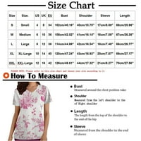 Ženske majice s cvjetnim printom, majice s izrezom u obliku slova H, medicinska tunika za piling, elegantni vrhovi