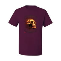 Divlji Bobbi vatrena plamteća lubanja pop kultura muške grafičke majice kestenjaste male