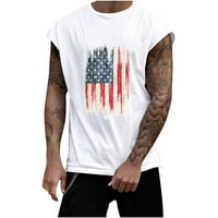 Giligiliso Clearment muške američke majice za zastave muškarci casual modni tisak pulover okrugli vrat sportski