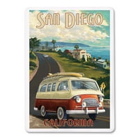 San Diego, Kalifornija, kamper, press Lantern, premium igraće karte, špil karata s jokerima, američka proizvodnja