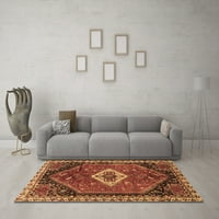 Tradicionalni perzijski tepisi za sobe kvadratnog presjeka smeđe boje, površine 5 stopa