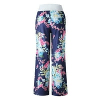 Rasprodaja proizvoda A-Line Ženske hlače Plus size ženske modne Ležerne široke joga hlače s cvjetnim printom širokih