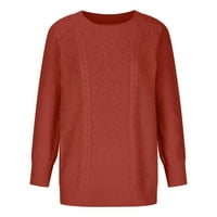 Haljine s dugim rukavima vruća rasprodaja Jesen / Zima Ženske Ležerne jednobojne pletene pulovere s okruglim vratom
