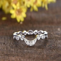 0. Carat 10k White Gold Wedding Band s prstenom za obljetnicu dijamanata Moissanite Diamonds