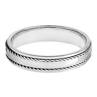 Obalni nakit Nehrđajući čelik polirani prsten s dvostrukim užetom
