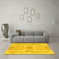Moderni tepisi za sobe okruglog presjeka u apstraktnoj žutoj boji, okrugli 7 inča