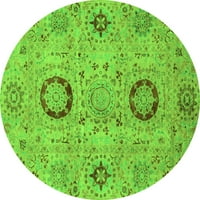 Moderni tepisi za sobe s okruglim presjekom u apstraktnoj zelenoj boji, promjera 8 inča